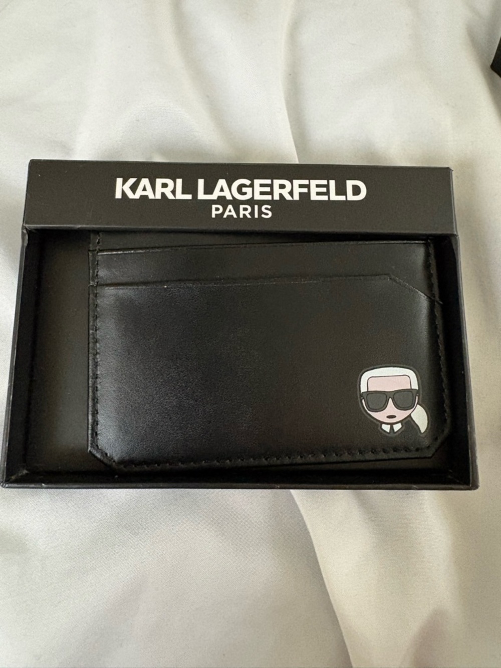 Karl Lagerfeld Black Card & Key Holder with Character Graphic